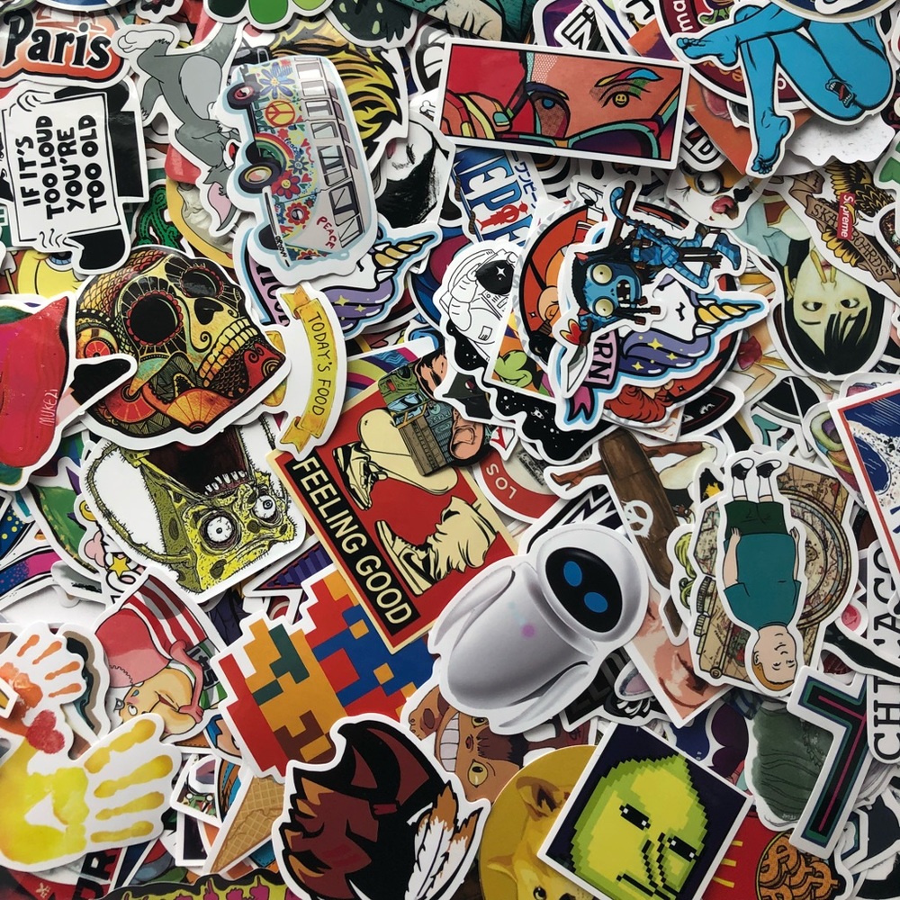 Skateboard Stickers - 100 Pack